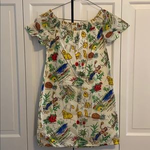 J Crew Factory Hawaiian Off the Shoulder Dress